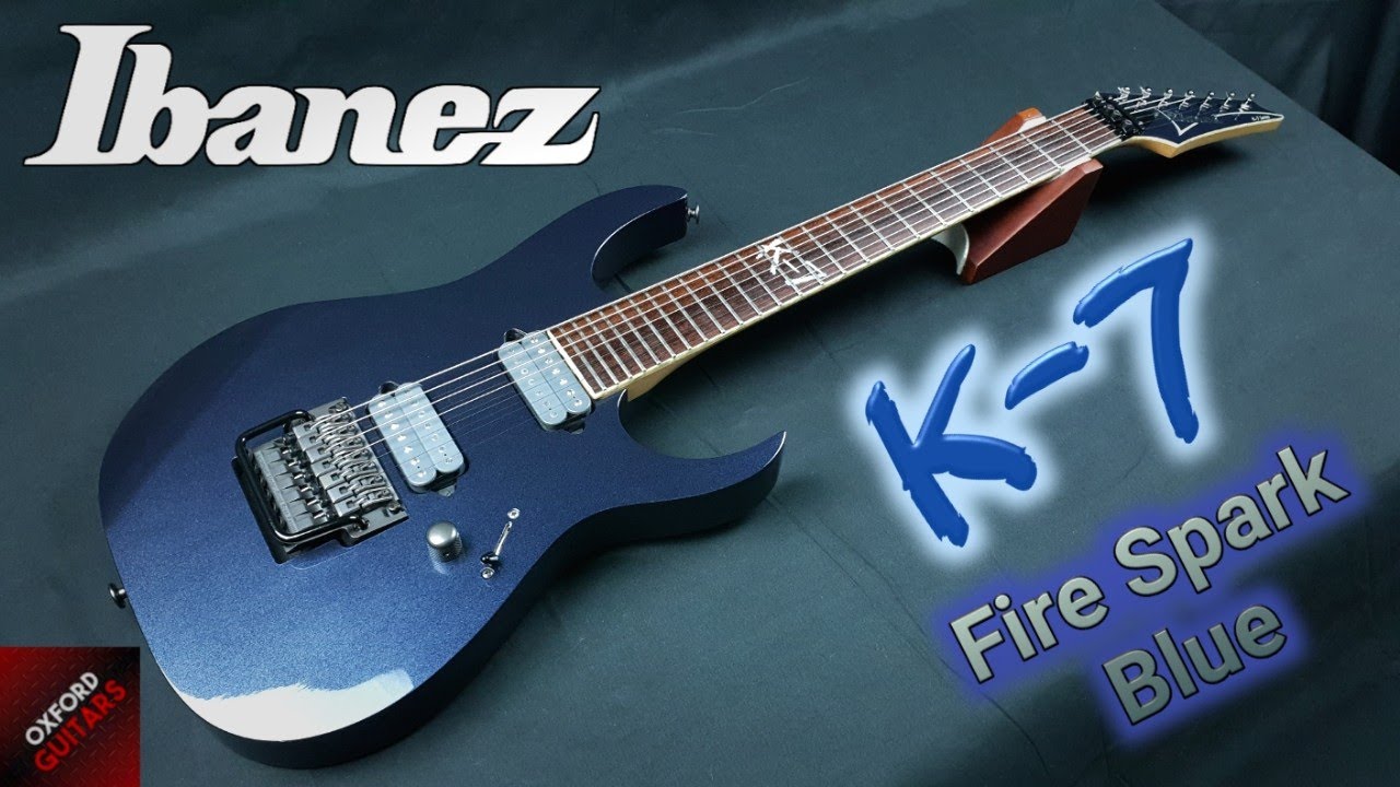 Ibanez K-7 Fire Spark Blue 2001 James Munky Shaffer K7 Korn Signature 7 string guitar close up video
