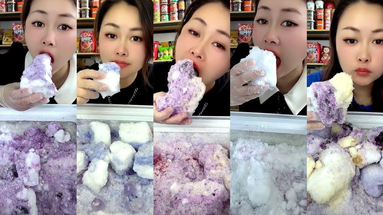 ASMR her new ice eating only bites part 3