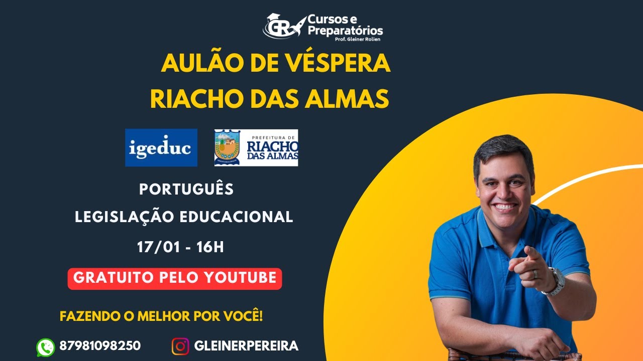 AULÃO DE VÉSPERA - GRATUITO - RIACHO DAS ALMAS