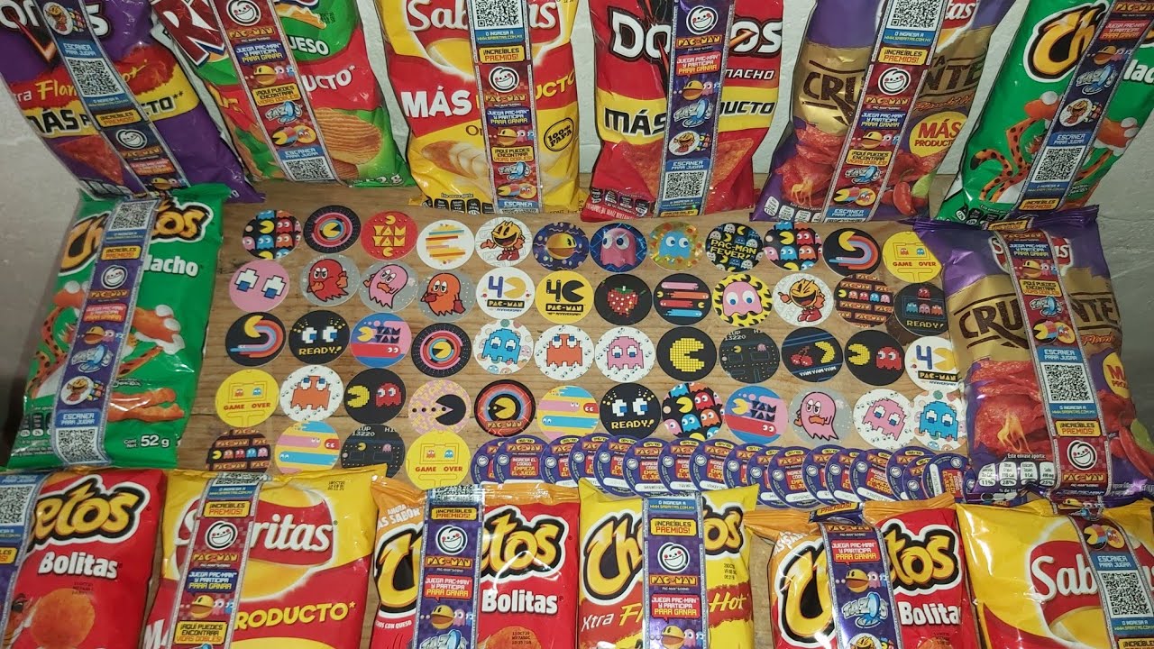 Abriendo Cheetos/Sabritas/Doritos/Ruffles con tazos de Pacman