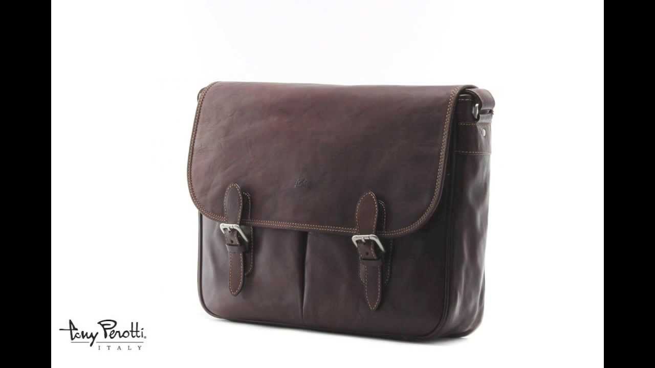 Tony Perotti Lorenzo Messenger Bag in Color Brown item number PG000601BN