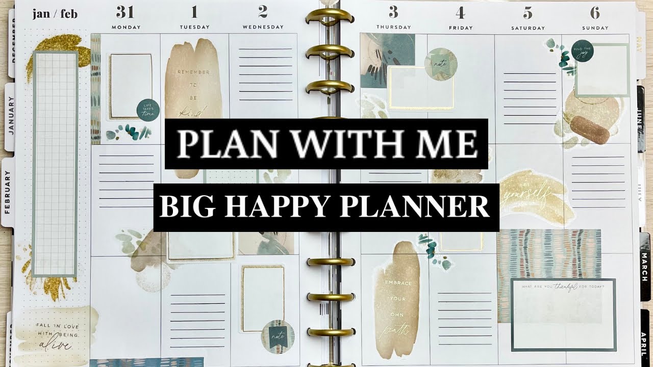 (No Talking) PLAN WITH ME | BIG HAPPY PLANNER | Tammikuu 31.- Helmikuu 6.2022