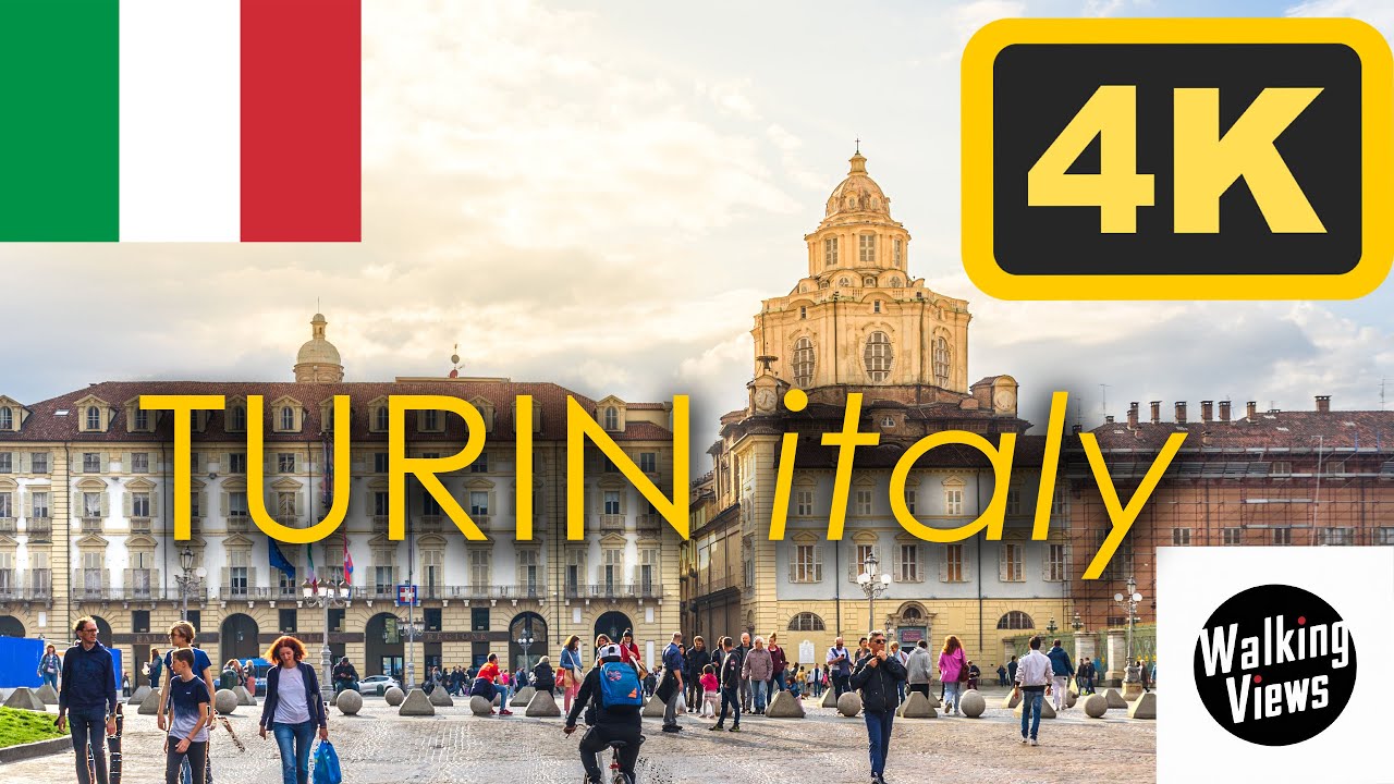 Explore Turin: A Walking Tour from Piazza Castello to Gran Madre di Dio. UHD 4K 60fps video.
