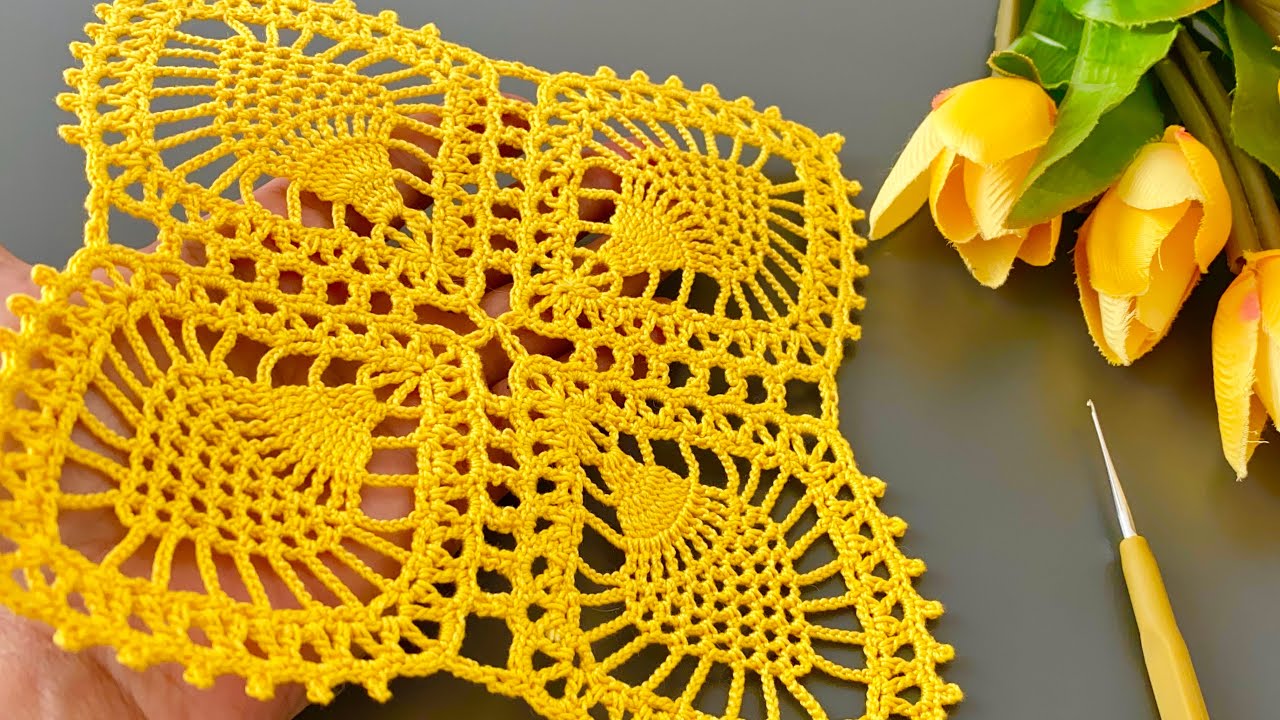 🌟Extraordinary Crochet Motif‼️ How to make a Pineapple Pattern Runner, Blouse, and Shawl