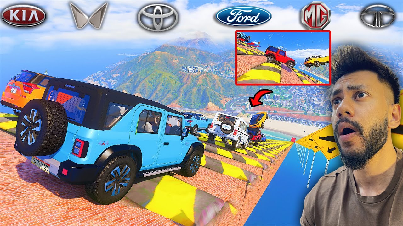 TOP INDIAN SUV'S🚗 VS 10000 SPEED BUMPS🚫 RAMP | GTA 5 ABHISHEKKZ GAMING