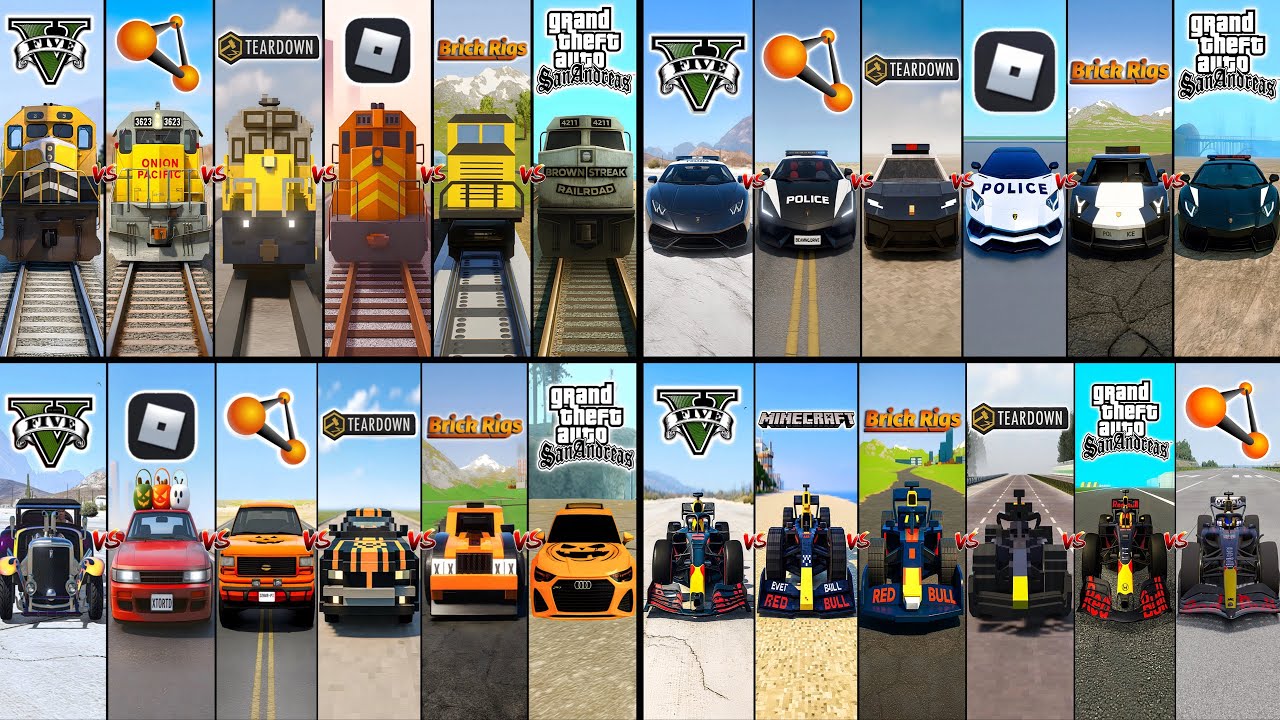 MINECRAFT VS GTA 5 VS TEARDOWN VS GTA SA VS BRICK RIGS VS ROBLOX - ULTIMATE MOMENTS COMPLIATION #2