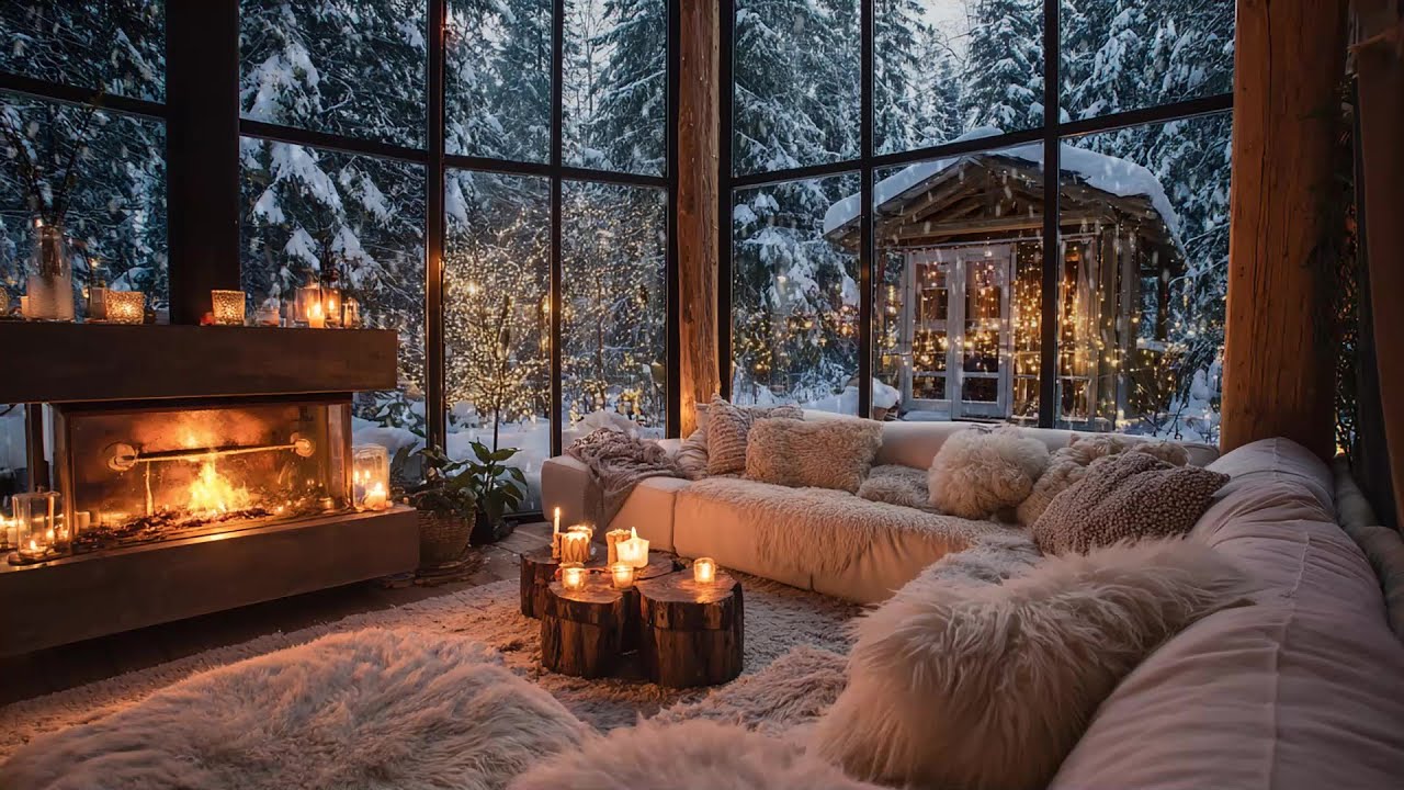 Warm Christmas Fireplace 2025 | Relaxing Piano Music & Crackling Fire for Sleep and Calm