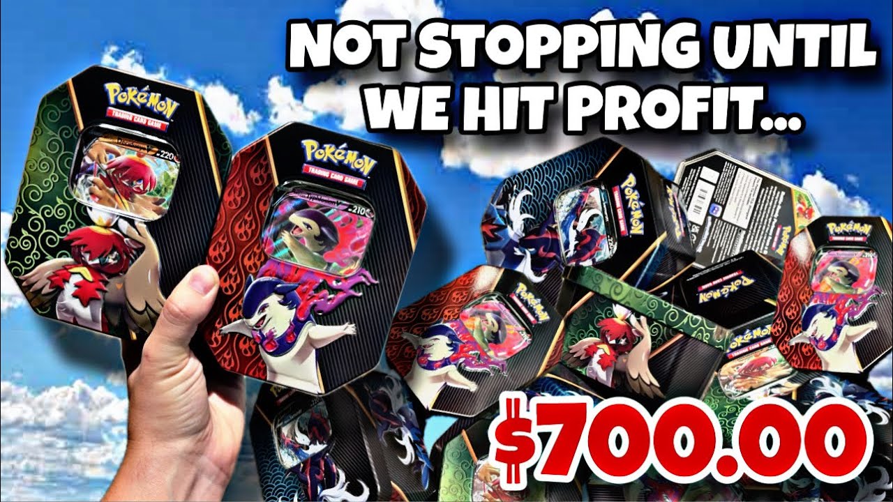 $700 OPENING Pokémon Tins Until we PROFIT!!! Chasing Alt Arts! #pokemon #reaction #opening #fyp #tcg