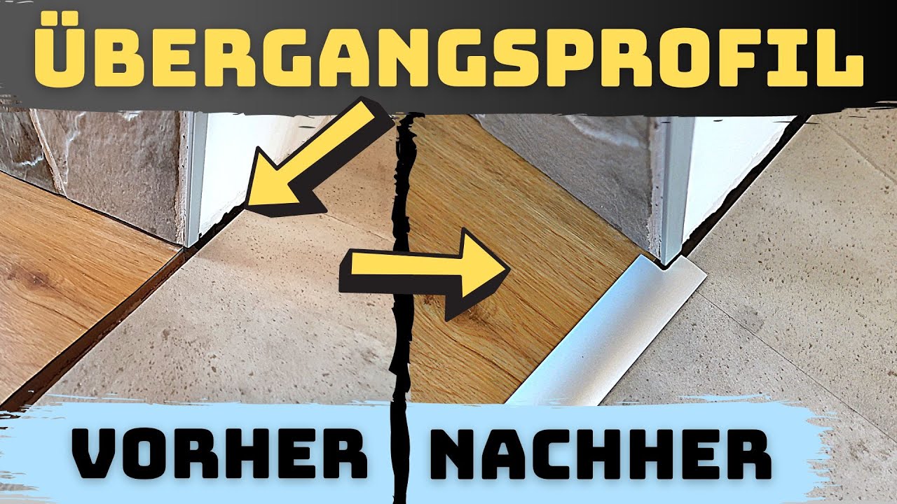 Übergangsprofil schneiden & montieren, bei einem Türübergang - Selbstklebend