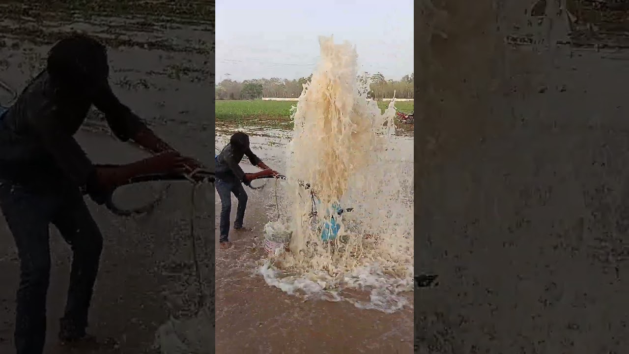 10 daya bor #vadtal jol ma #tractor  machine #ear compressor #full water #in to moj #kecing paip pvc