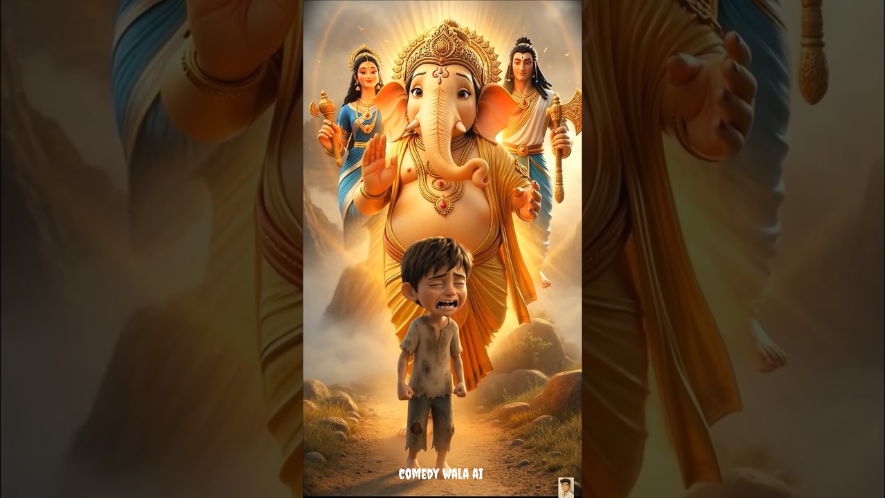 जब भूखे बच्चे की मदद करने आए गणेश जी 😭🙏 Emotional God Story | AI Animated Short Film #shorts #god