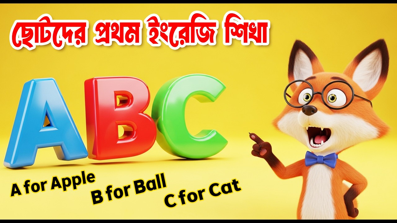 A for Apple B for Ball | ছোটদের প্রথম ইংরেজি শিক্ষা | ABCD Song for Kids | Tiny Bangla