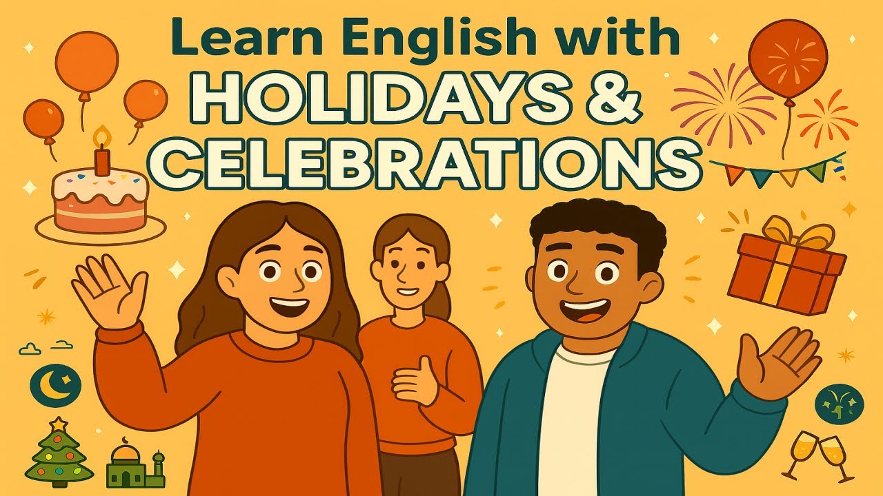 Holidays and Celebrations in English | Easy English Conversation Practice (A2–B1) 🎉🎂🎄