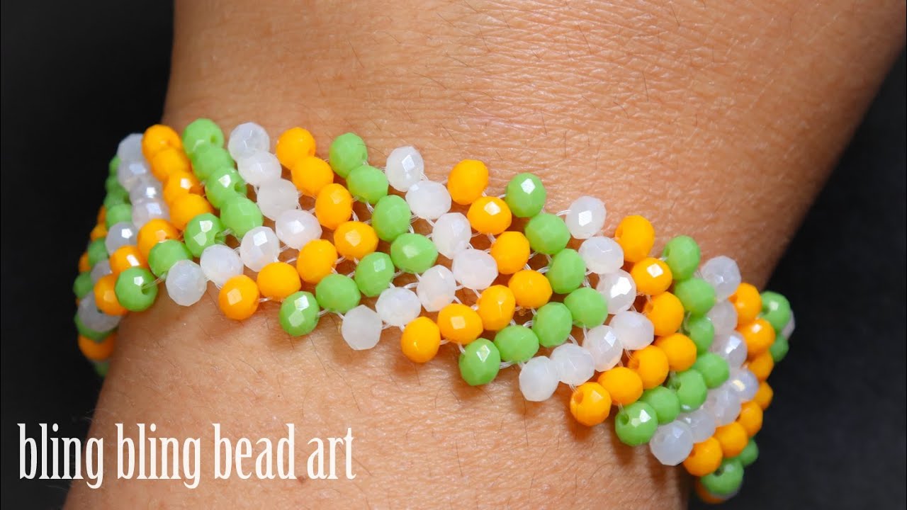 آموزش دستبند فقط با کریستال زیبا و روشی ساده Beading bracelet elegant and easy for beginner