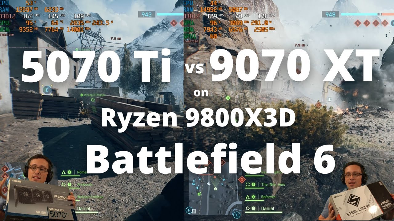 5070 Ti vs 9070 XT in Battlefield 6- Ultra, Low, DLSS, FSR, 1080p, 1440p, 4K (Ryzen 9800X3D)