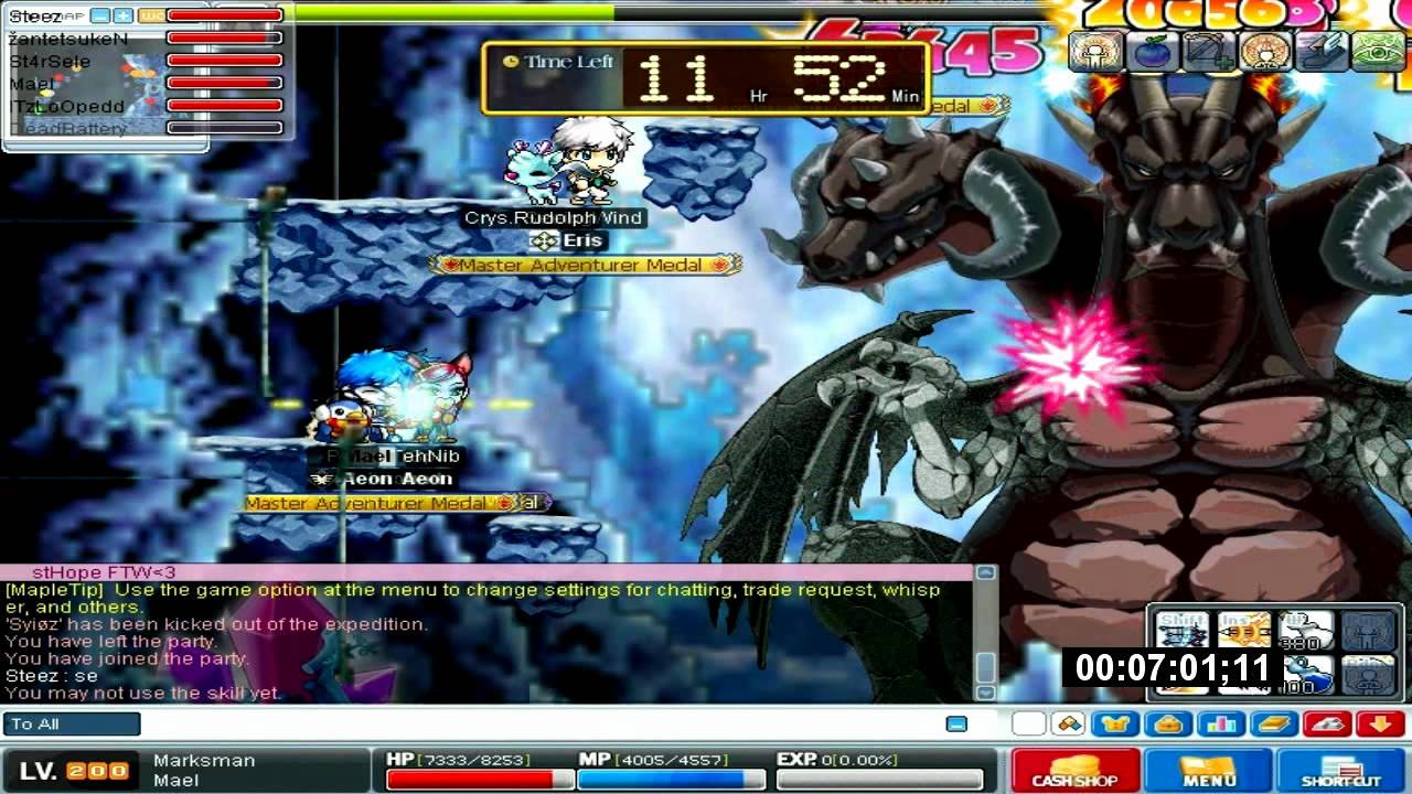 Europe Maple Story - Fastest PreBB HornTail Speed Run (09:51)