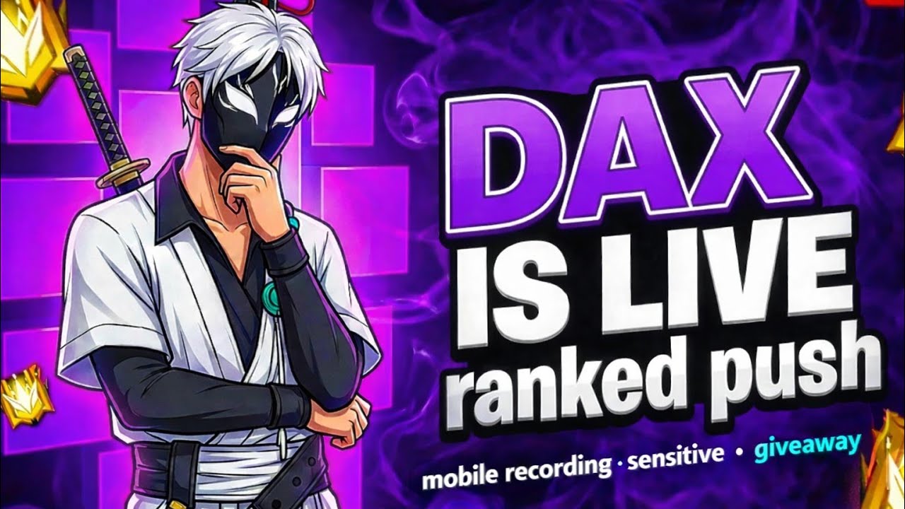 DAX IS LIVE 🔴 | Ranked Push With Pro Sensitivity ⚡ | Mobile Recording + Giveaway | Free Fire Live