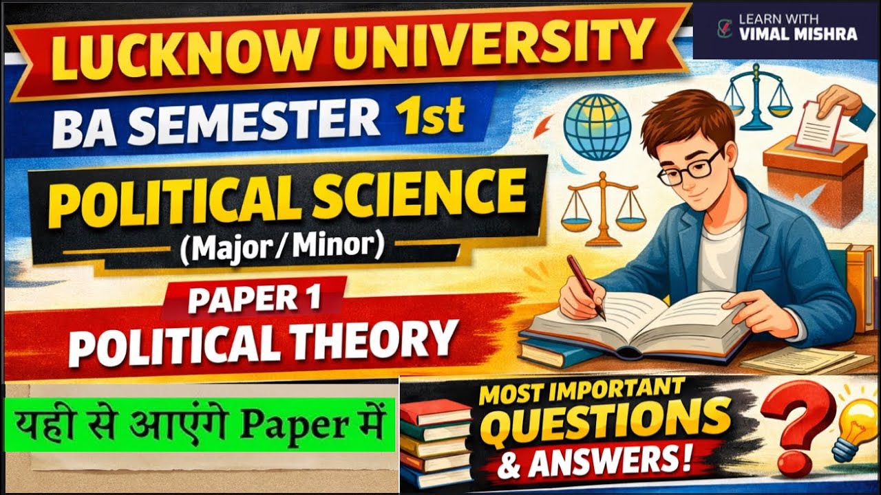 Paper 1 Political Science 🔥 Most Important Questions(Major/Minor )Lucknow University BA 1st Semester