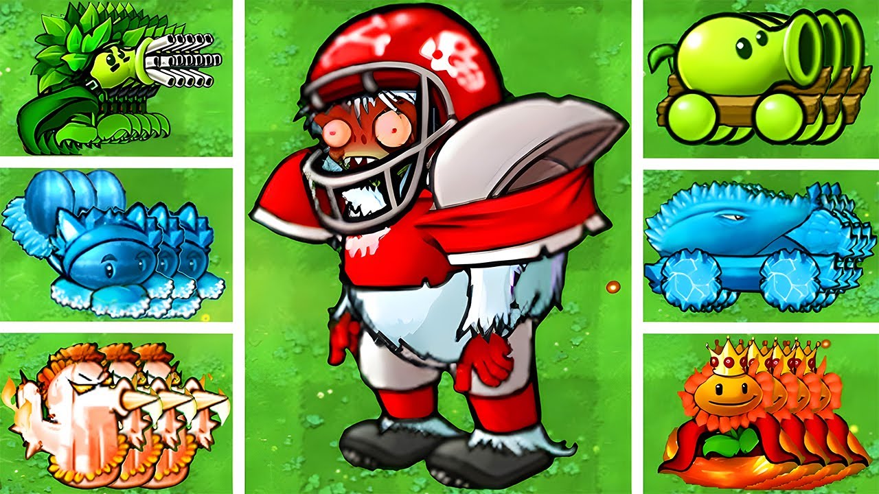 Who Wins? - All Legendary Plants Vs Yeti Footballer Zombie - PvZ 1 Hybrid Challenges