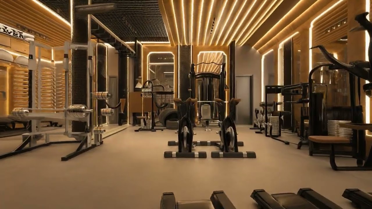 gym interior des.. 3ds max render ai generated