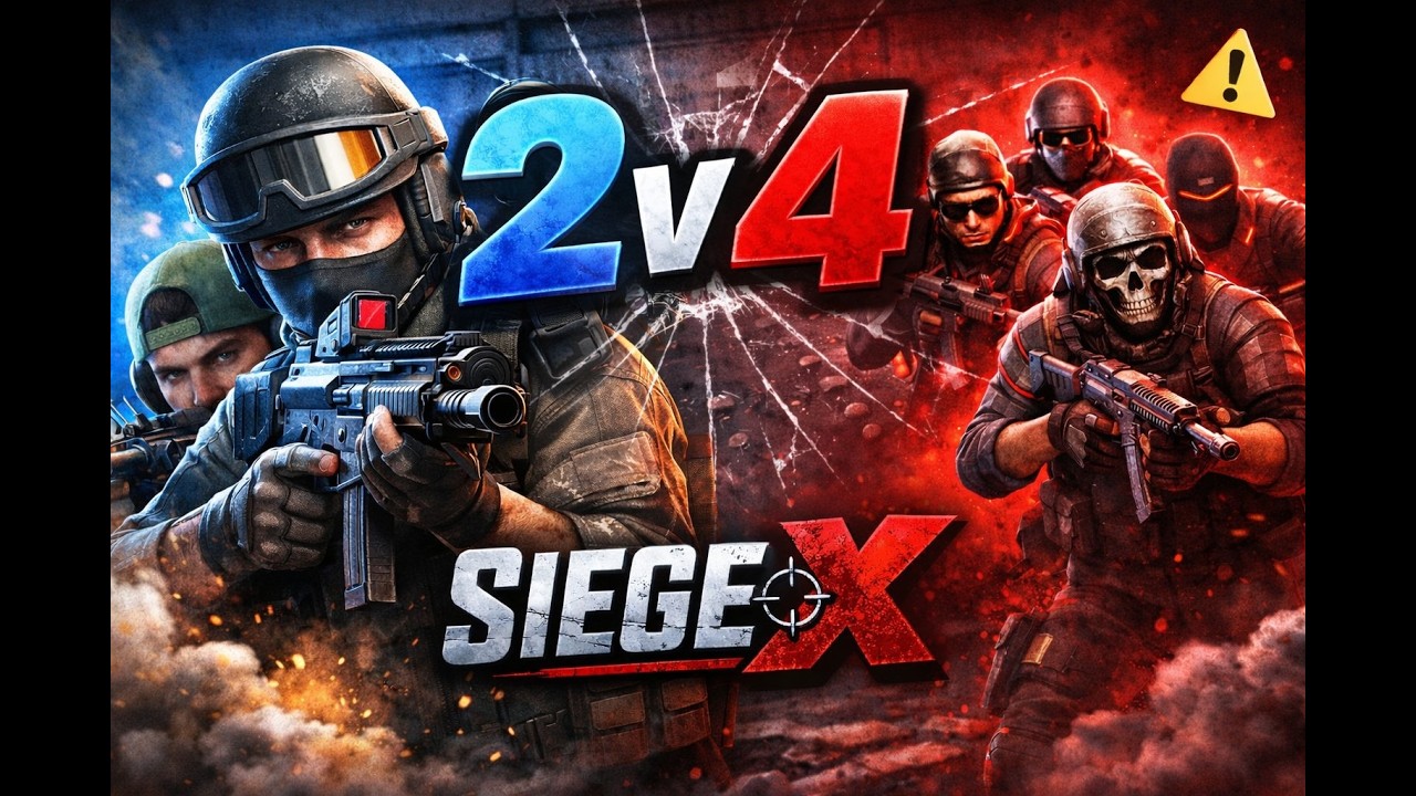 doing a 2v4 in siege with my friends!