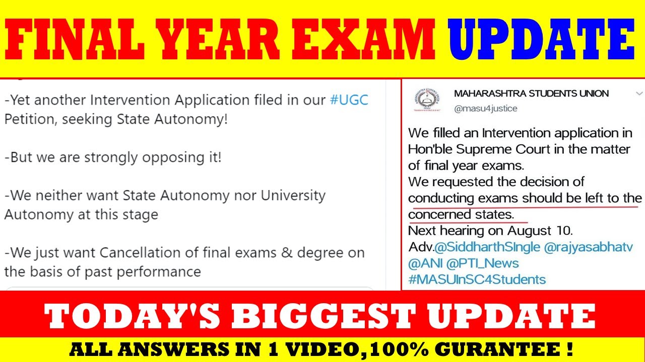 SUPREME COURT FINAL YEAR EXAM TODAY'S BIGGEST UPDATE | UGC | LATEST EXAM UPDATE