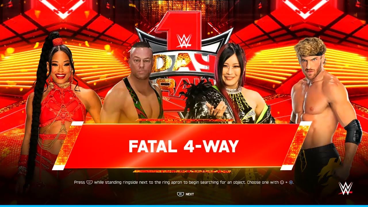 WWE 2K25: Bianca Belair vs Rob Van Dam vs IYO SKY vs Logan Paul | FATAL 4-WAY match