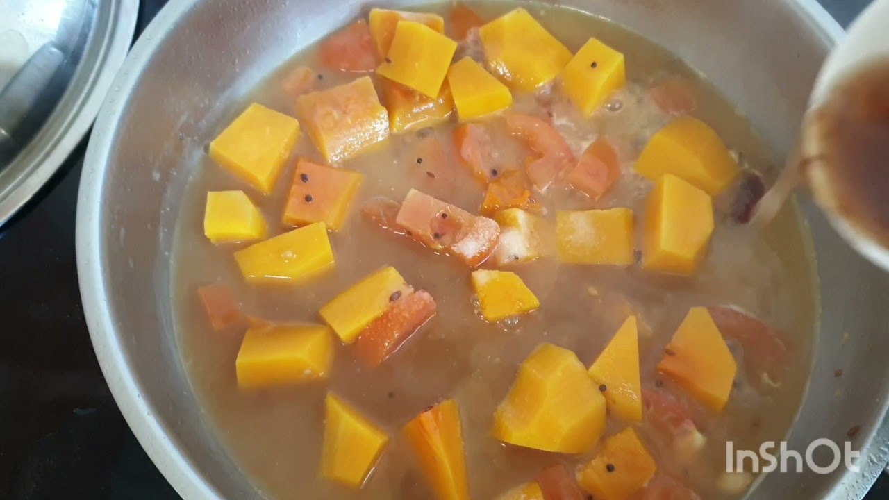 Yellow pumpkin kootu/parangingikkai kootu/no onion-no garlic