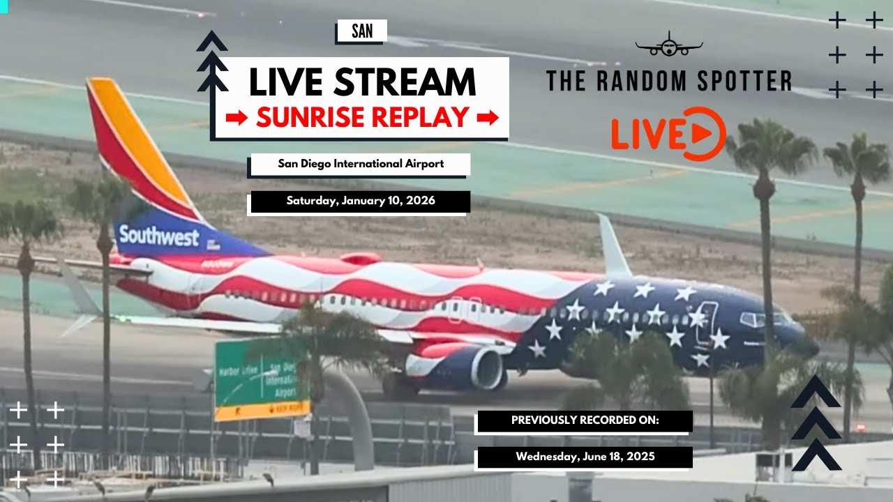 🔴✈️ RE-LIVE | Sunrise Replay | SAN Airport Action & STUNNING Views from June | Arrivals & Departures