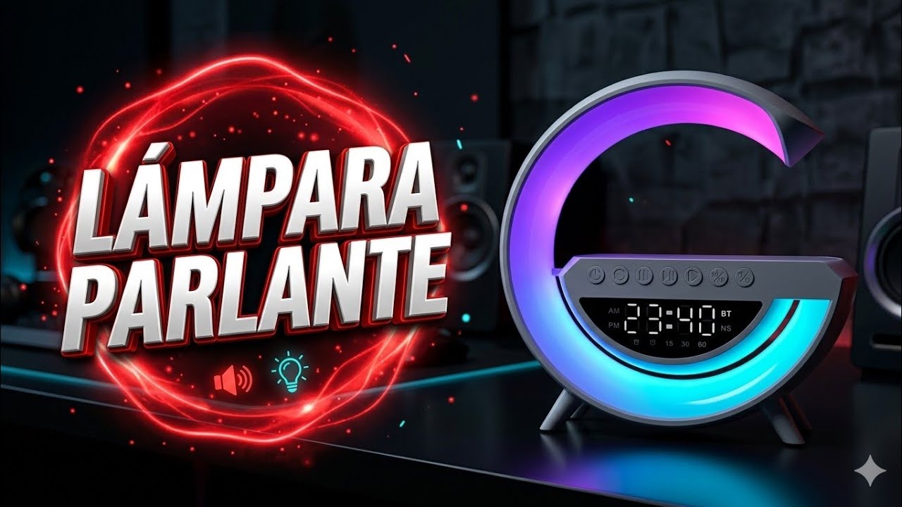 Lámpara Multifunción: ¡Reloj, Radio, Cargador y Más!