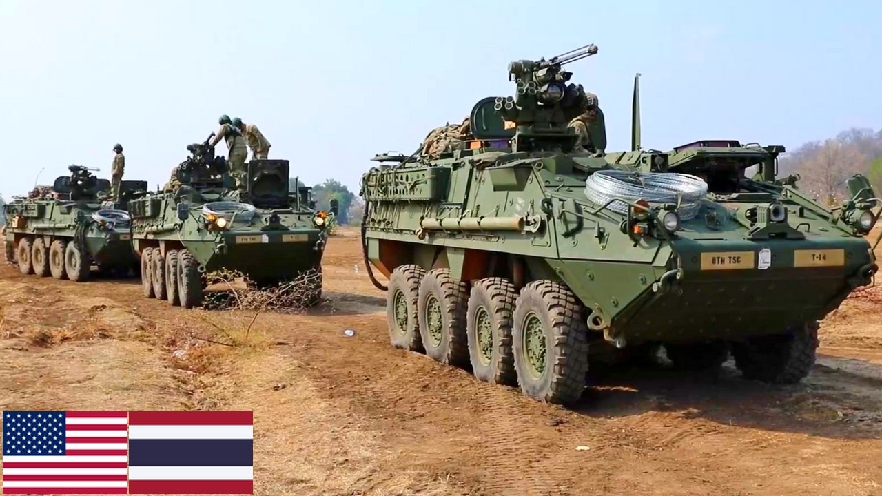 Армия США: солдаты и бронетехника во время военных учений в Таиланде.
