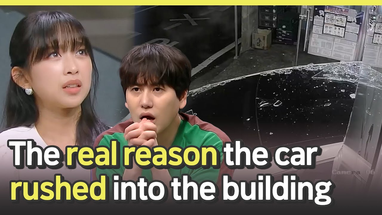 Dita & Kyuhyun's reaction to seeing a car crash into the building 😱 | Car crash in Korea