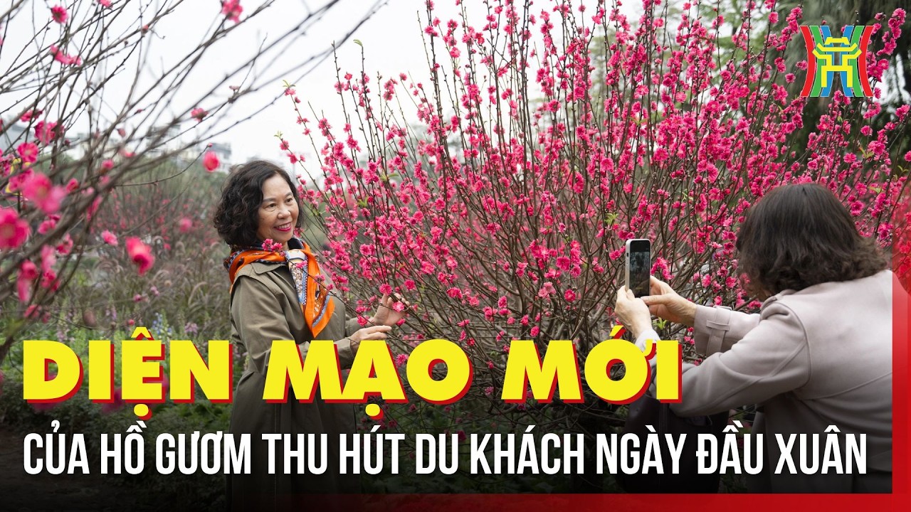 Diện mạo mới của Hồ Gươm thu hút du khách ngày đầu xuân