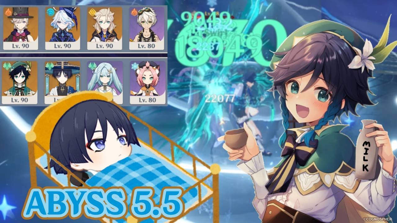 Venti Quits Magician Assistant for New-born God Babysitter - 5.5 Abyss Floor 12 - Genshin Impact