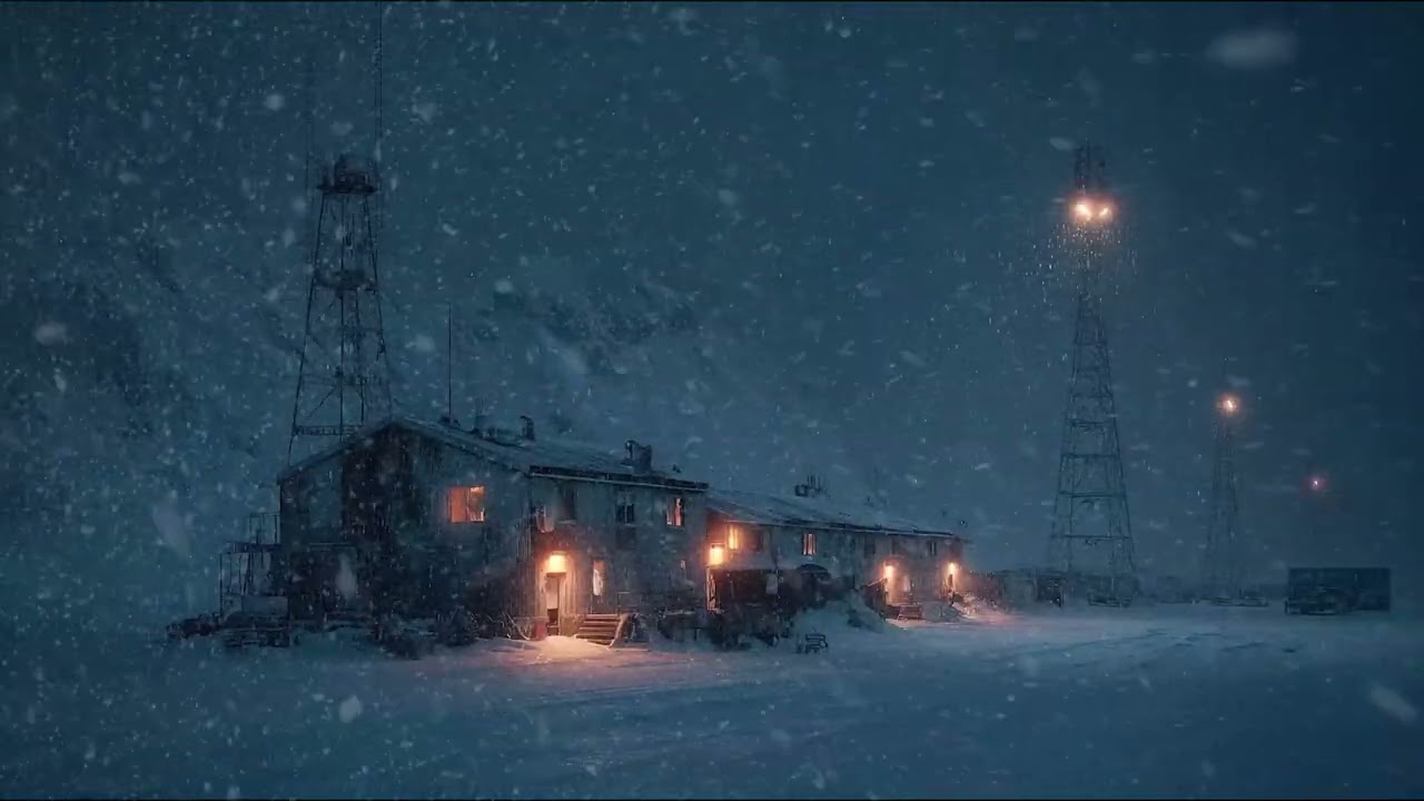 Howling Blizzard at a Polar Outpost ❄️ Fierce Winter Storm Ambience for Sleep & Wind ASMR