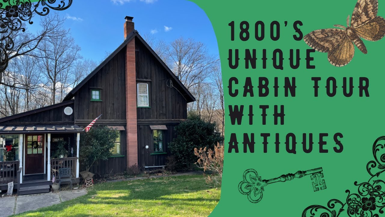 1800's Unique Vertical Log Cabin Home Tour | #hometour #antique #housetour