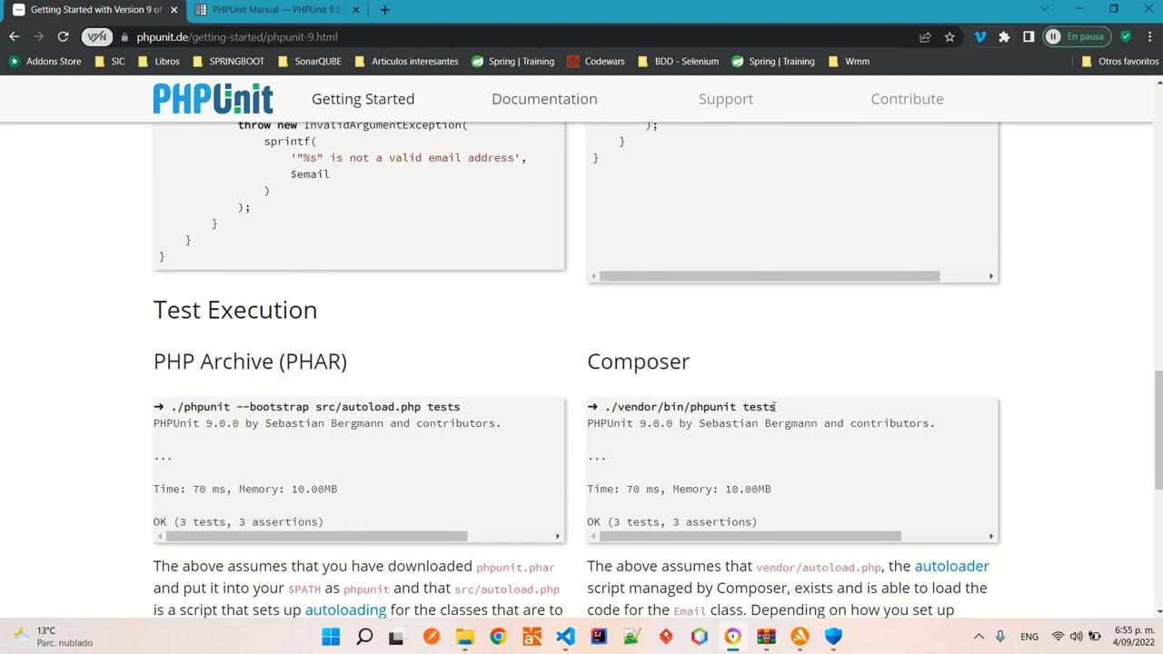 Installing PHPUnit  with composer