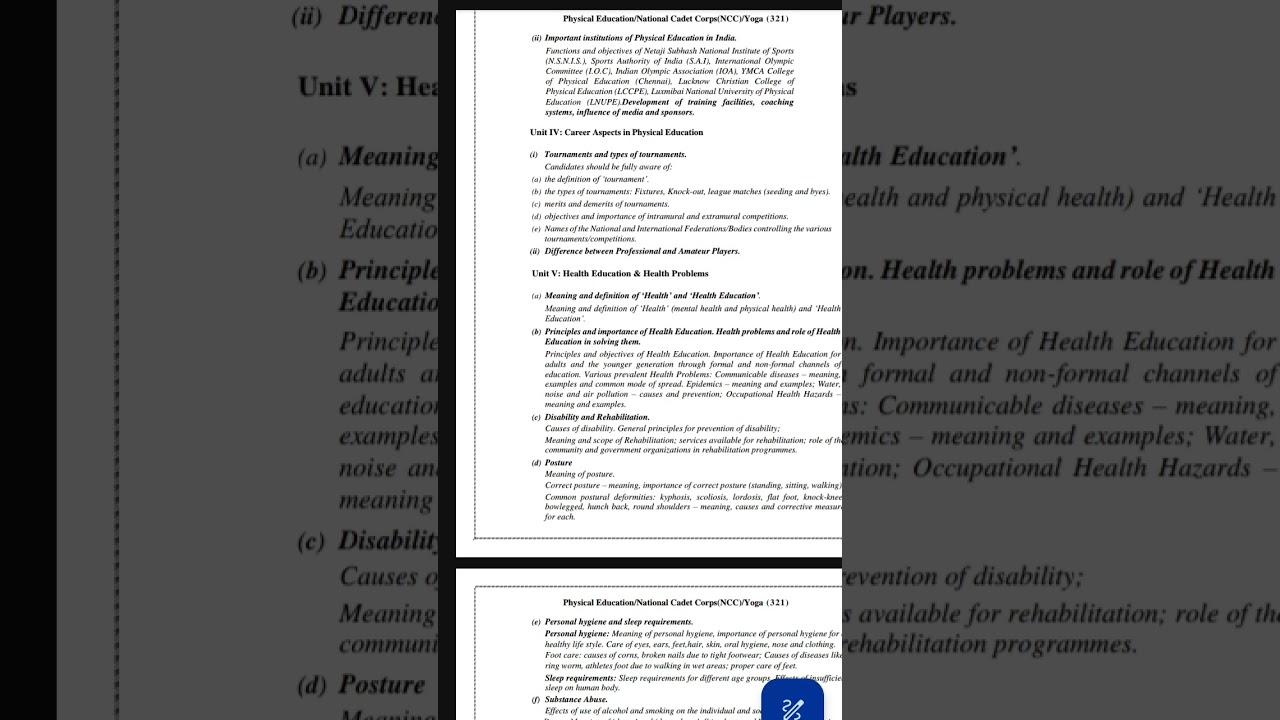 cuet 2025 physical education syllabus are here🤘