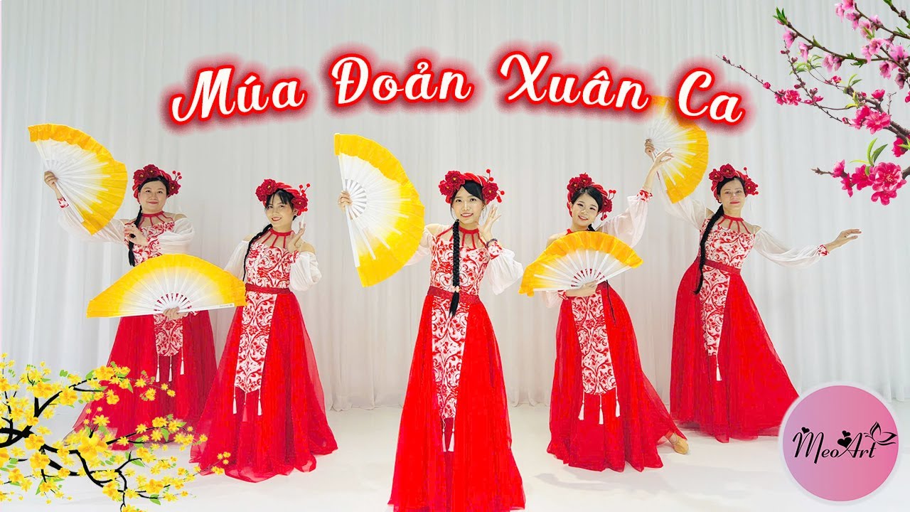 Múa Đoản Xuân Ca  - Bản Múa Quạt dễ tập | Meo Art Dance Class (Video 4K)