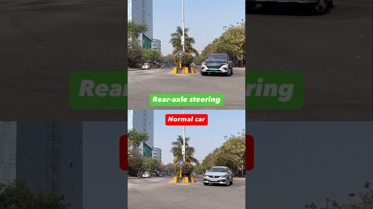 Rear axle steering vs normal car!