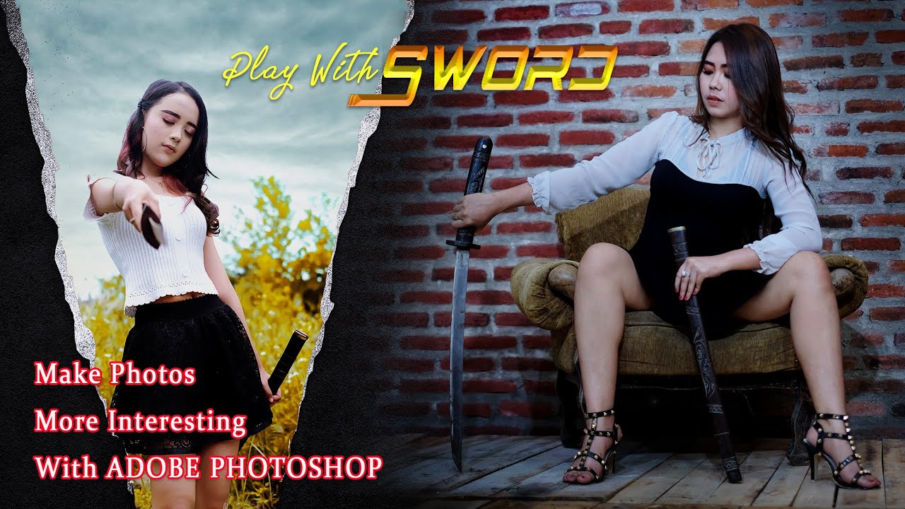 Hunting Foto Model | Photoshoot model & sword - make photos more interesting with Adobe Photoshop