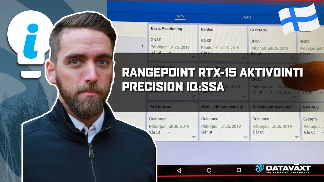 TRIMBLE - PRECISION IQ RangePoint RTX 15 aktivointi Precision IQ:ssa