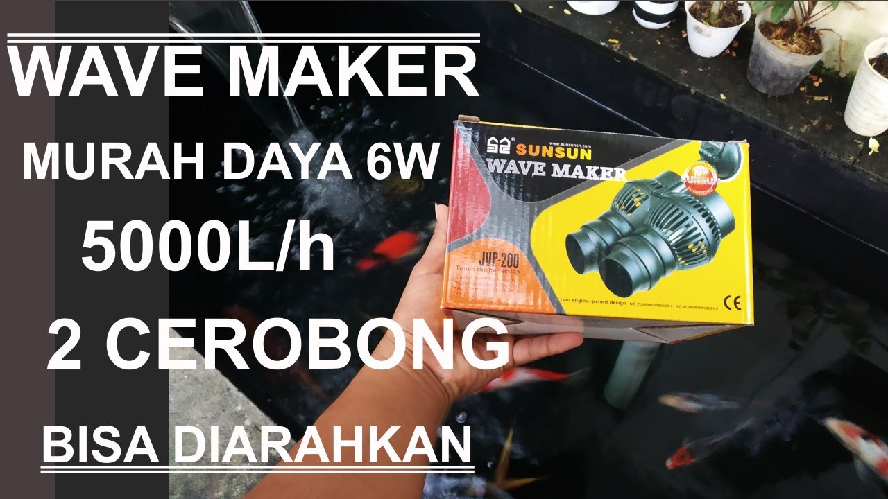 Fungsi wave maker untuk kolam koi Sunsun JVP -200 dan review