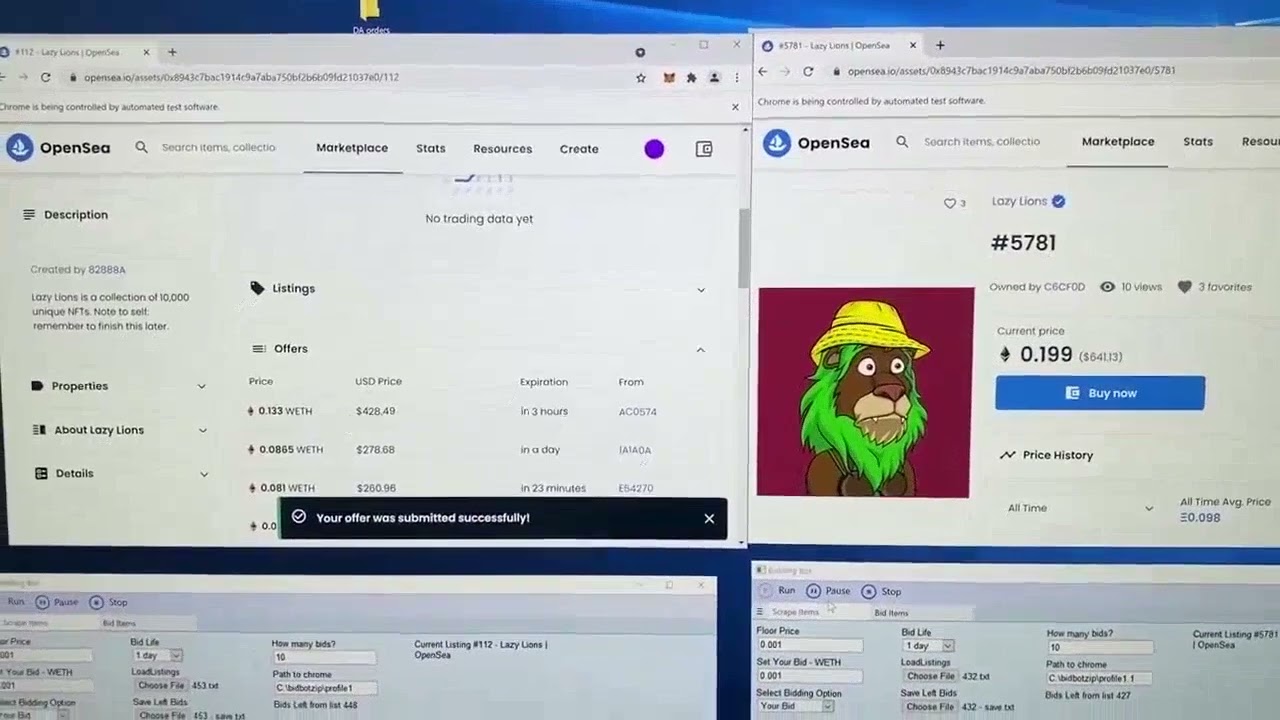 OpenSea Bidding Bot - 20 ETH a week flipping NFTs [OPENSEA BOT]