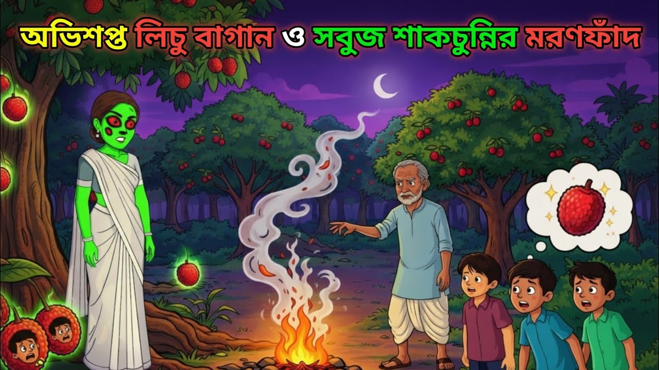 সবুজ শাকচুন্নির লিচু বাগান | Sobuj Shakchunni | Bengali Fairy Tales | Rupkothar Golpo | 2D Animation