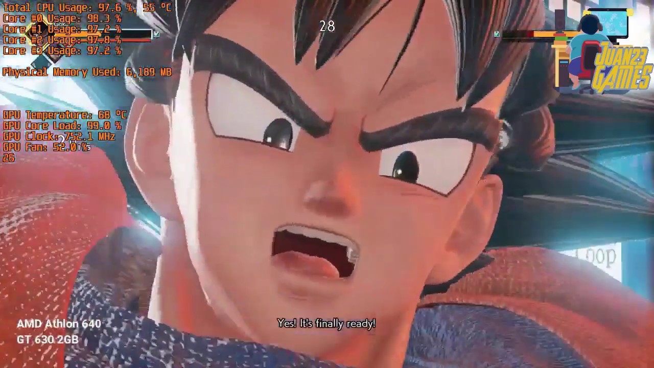 Jump Force Benchmark AMD Athlon 640 GT 630 Low Settings