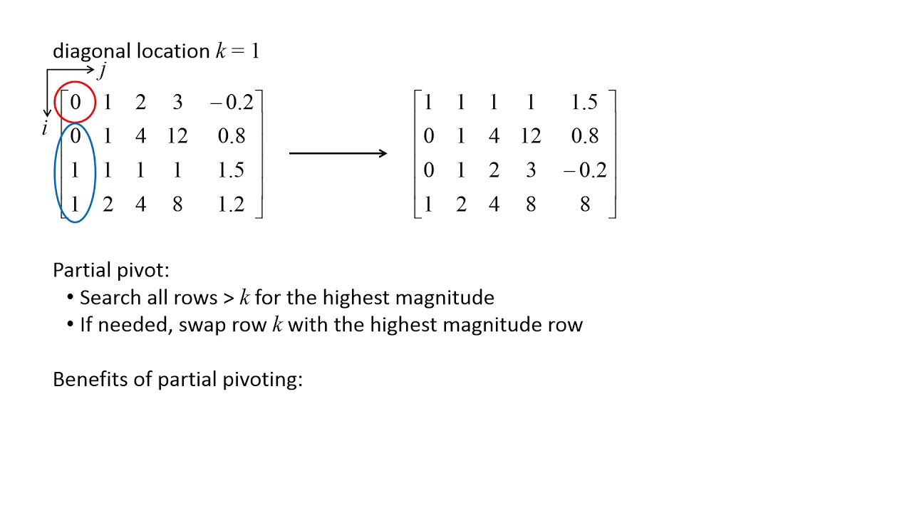 Numerical Modeling: Topic 1.5 - Gaussian elimination with partial pivoting
