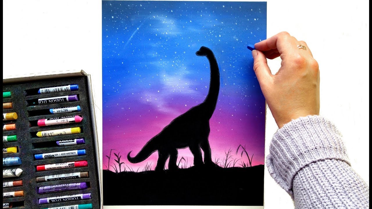 Drawing a Dinosaur with soft pastels | Leontine van Vliet