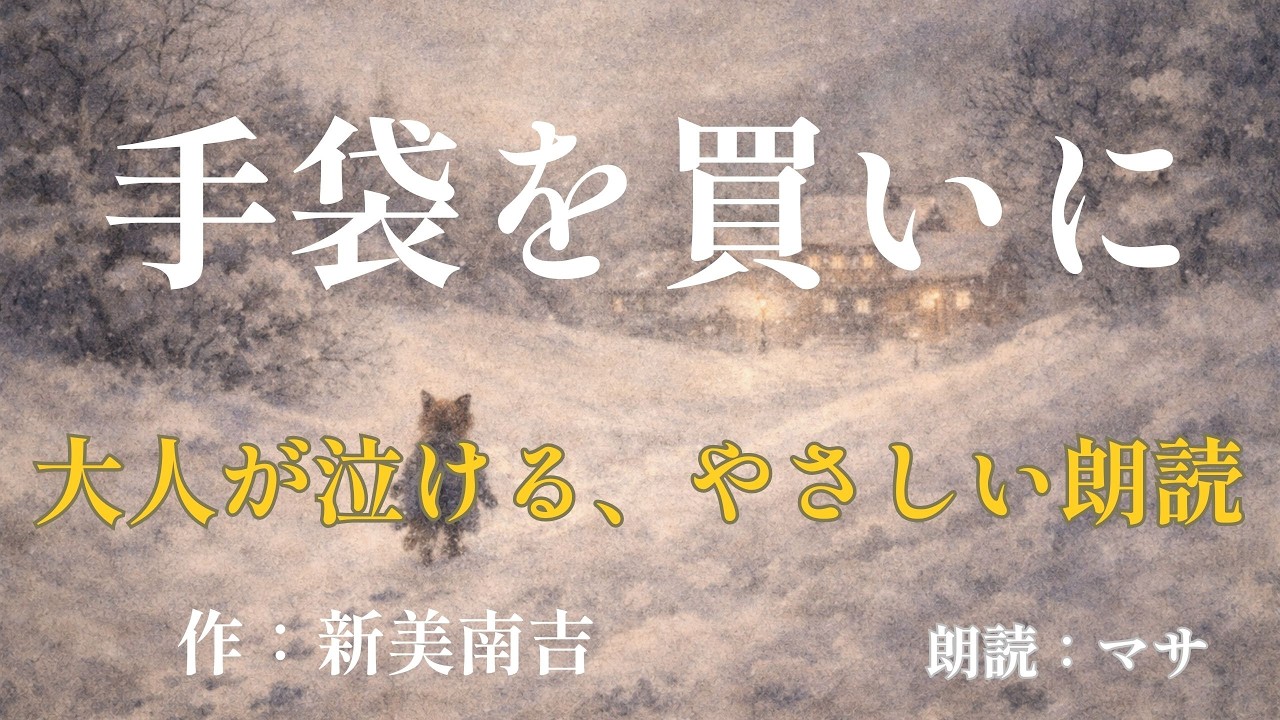 【朗読】「手袋を買いに」｜新美南吉　途中で眠ってしまっても大丈夫な日本文学　朗読：マサ   ～睡眠、作業、リラックス 用～