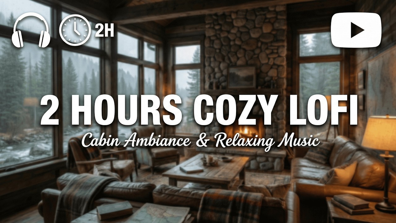The Introvert's Cabin 🌧️ Heavy Rain on Window & Fireplace Lofi to Recharge & Study